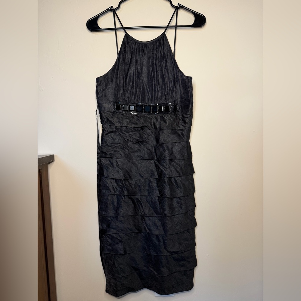 Cache Black Backless Dress with Beaded Detail